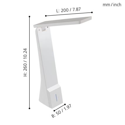 Eglo - Lámpara de mesa LED regulable LED/1,8 W/230 V blanca