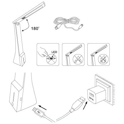 Eglo - Lámpara de mesa LED regulable LED/1,8W/230V negra