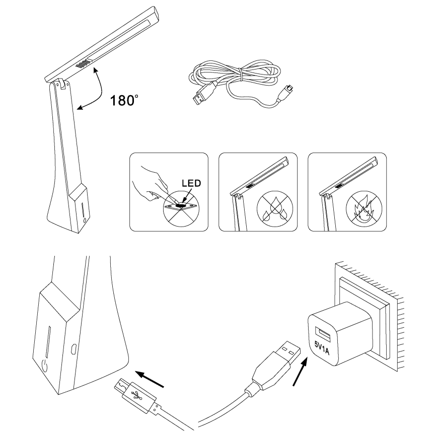 Eglo - Lámpara de mesa LED regulable LED/1,8W/230V negra