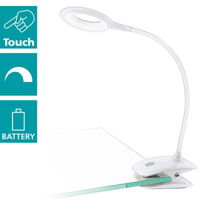 Eglo - Lámpara LED regulable con clip LED/3W/5V 500 mAh blanca