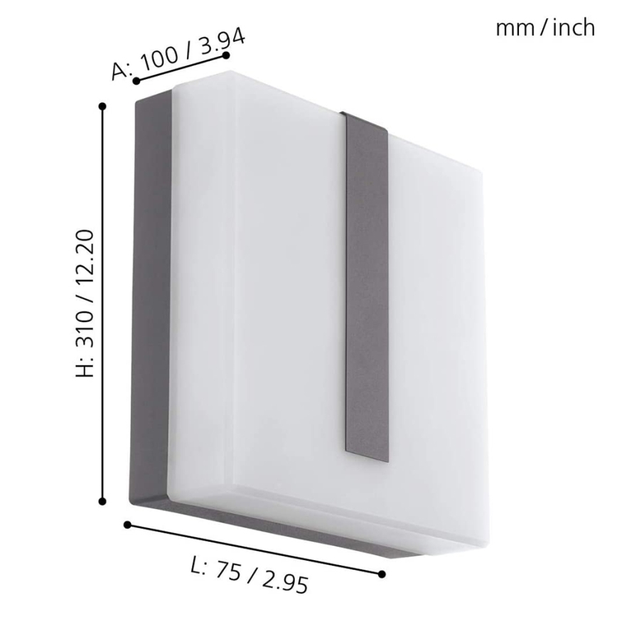 Eglo - Aplique de exterior regulable TORAZZA-C LED/14W/230V IP44