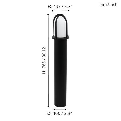 Eglo 97229 - Lámpara exterior PAULLO 1xE27/40W/230V 765 mm IP44