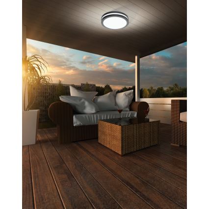 Eglo - Luz de techo LED regulable para baño LOCANA-C LED/14W/230V Bluetooth IP44 antracita