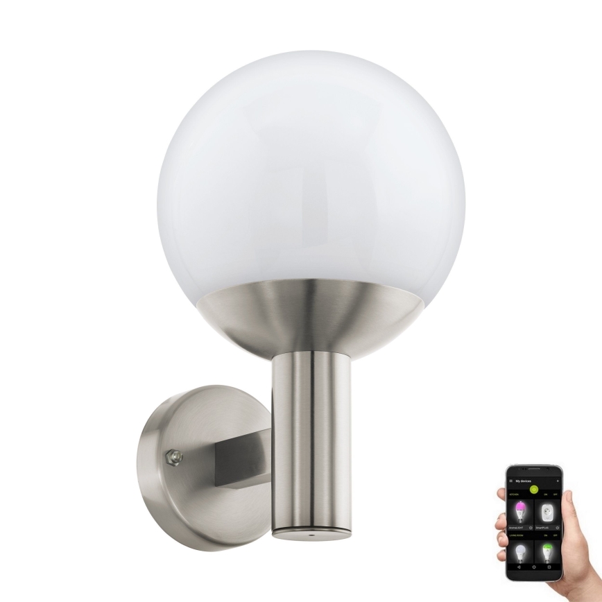 Eglo - Lámpara de pared exterior LED regulable NISIA-C 1xE27/9W/230V IP44
