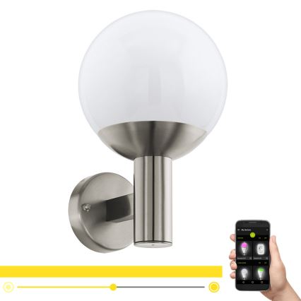 Eglo - Lámpara de pared exterior LED regulable NISIA-C 1xE27/9W/230V IP44