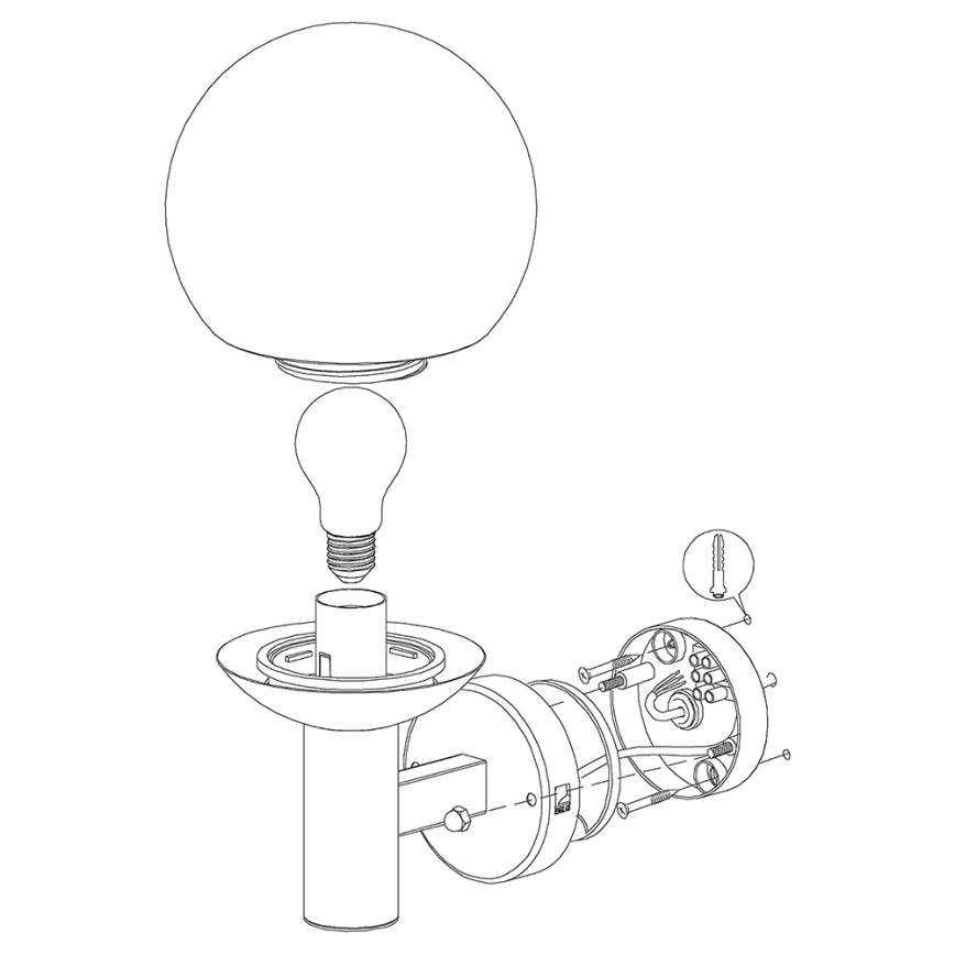 Eglo - Lámpara de pared exterior LED regulable NISIA-C 1xE27/9W/230V IP44