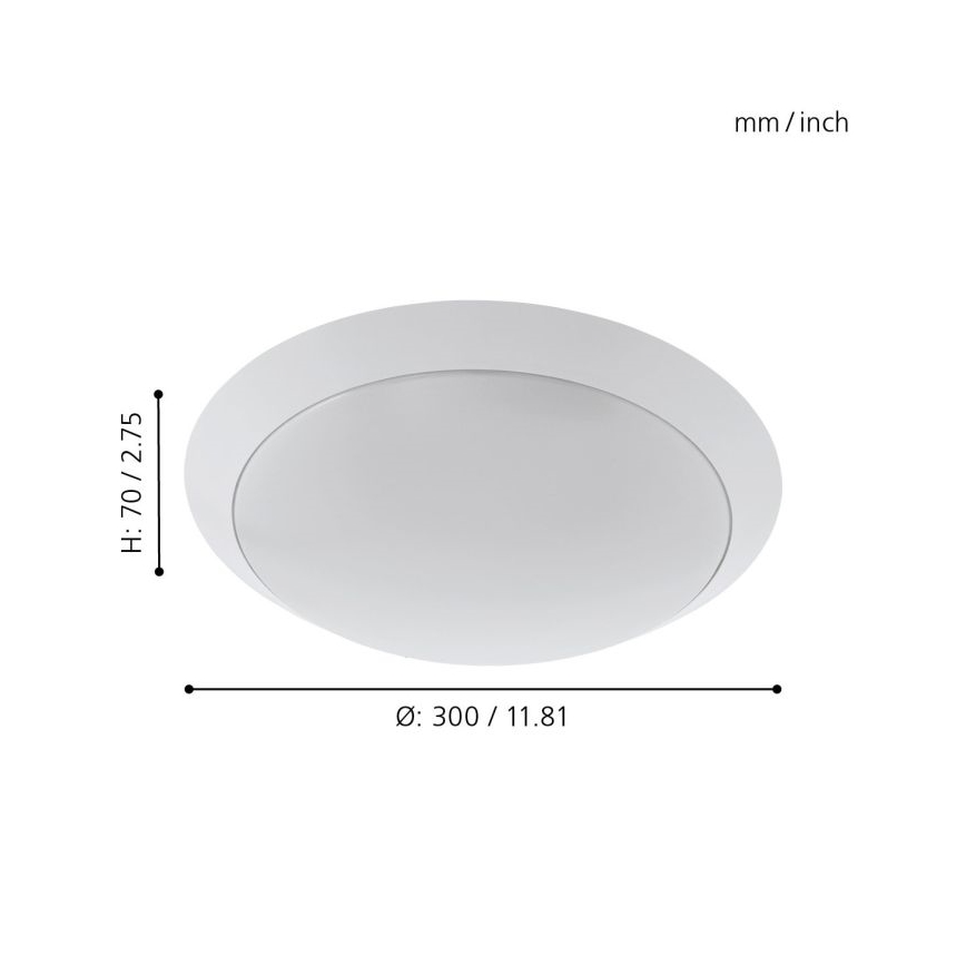 Eglo 97254 - Plafón LED para baño PILONE LED/11W/230V, blanco, IP44