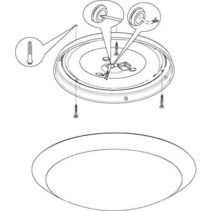 Eglo 97254 - Plafón LED para baño PILONE LED/11W/230V, blanco, IP44