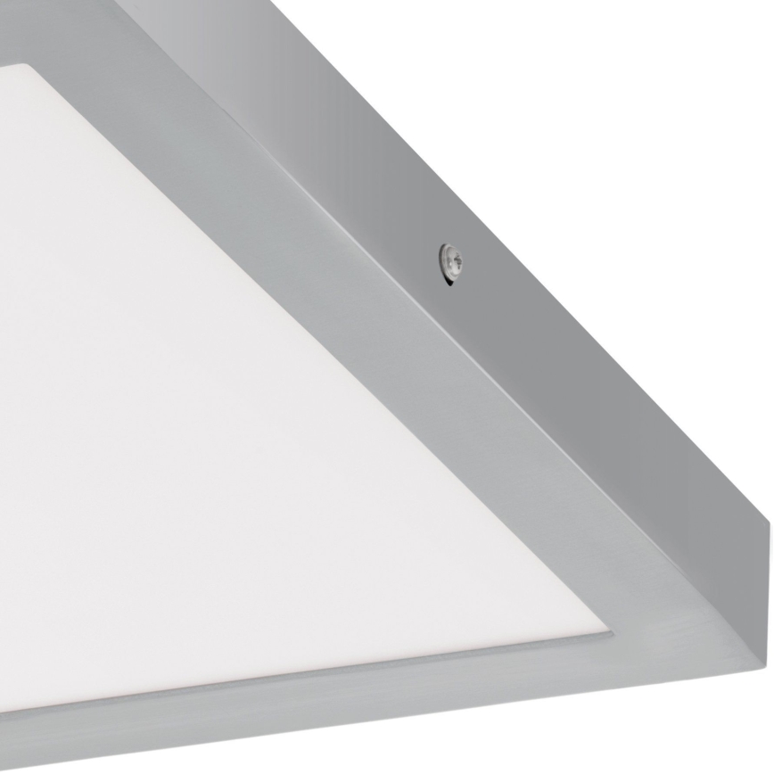 Eglo - Luminaria de techo LED 1xLED/25W/230V, plateada, cuadrada 40x40 cm
