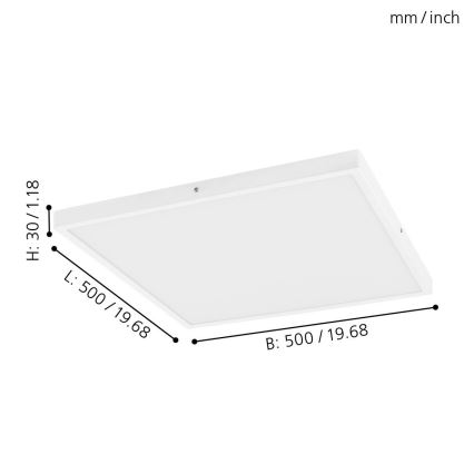 Eglo - Plafón LED regulable 1xLED/25W/230V 50x50 cm