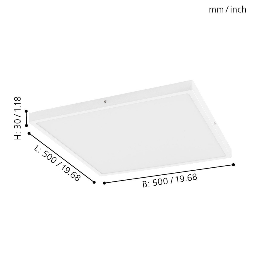 Eglo - Plafón LED regulable 1xLED/25W/230V 50x50 cm