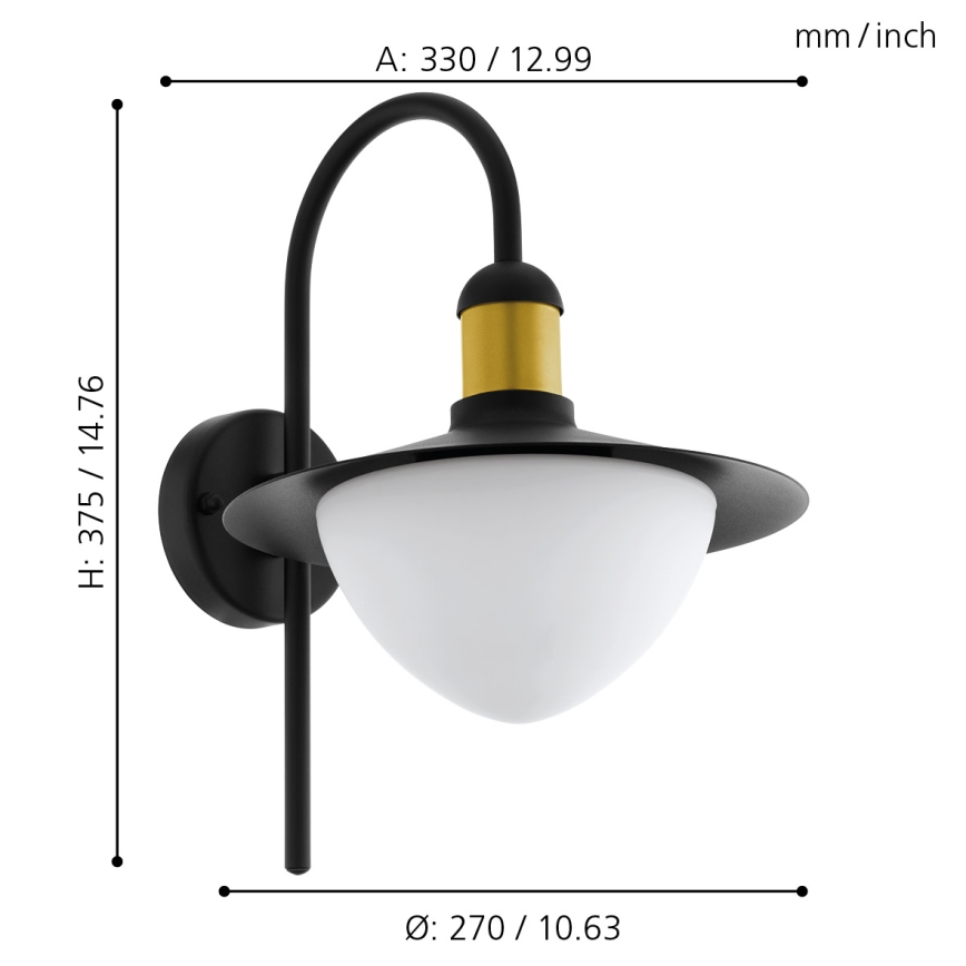 Eglo - Aplique exterior 1xE27/60W/230V IP44