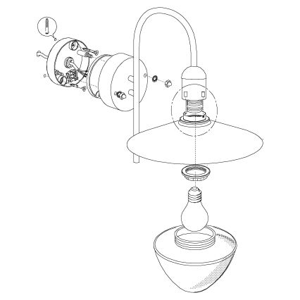 Eglo - Aplique exterior 1xE27/60W/230V IP44