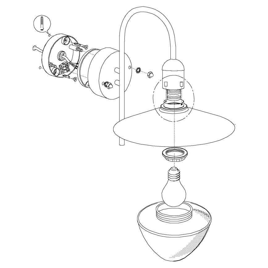 Eglo - Aplique exterior 1xE27/60W/230V IP44