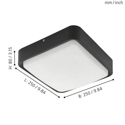 Eglo - Lámpara de techo exterior LED regulable LED/14,6W/230V