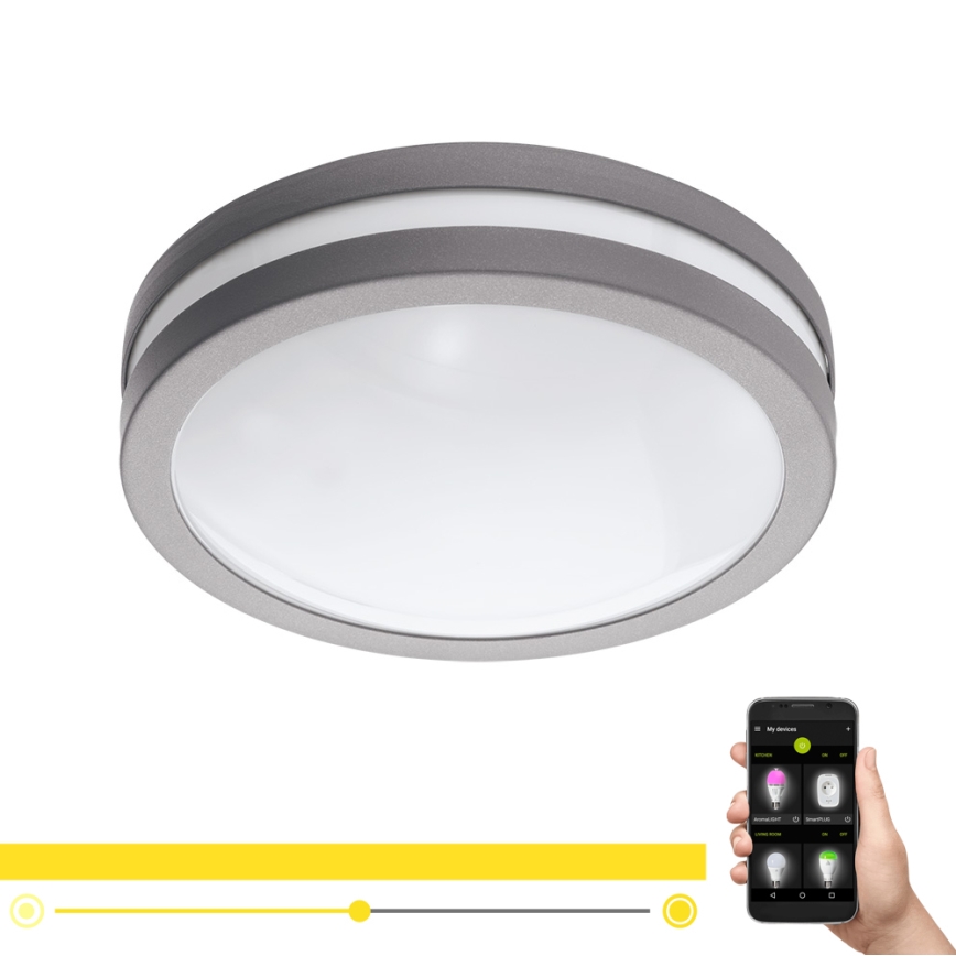 Eglo - Lámpara de baño LED regulable LOCANA-C LED/14W gris IP44