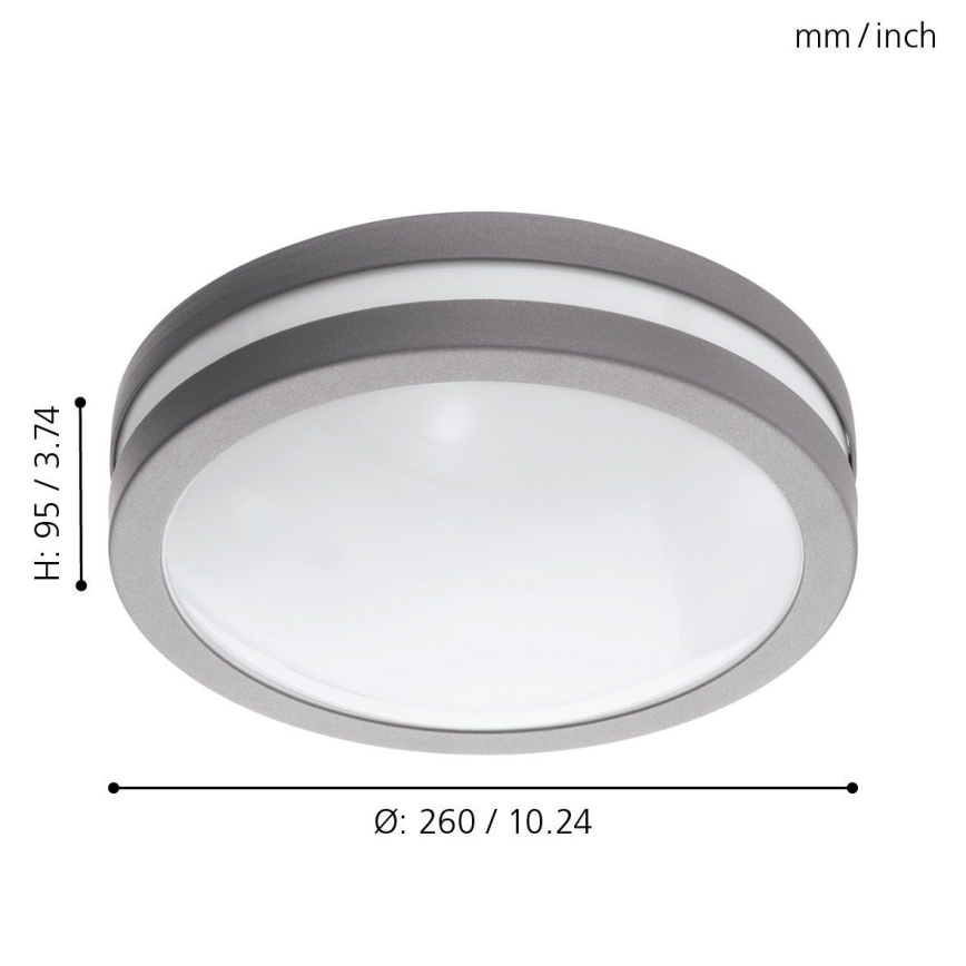 Eglo - Lámpara de baño LED regulable LOCANA-C LED/14W gris IP44