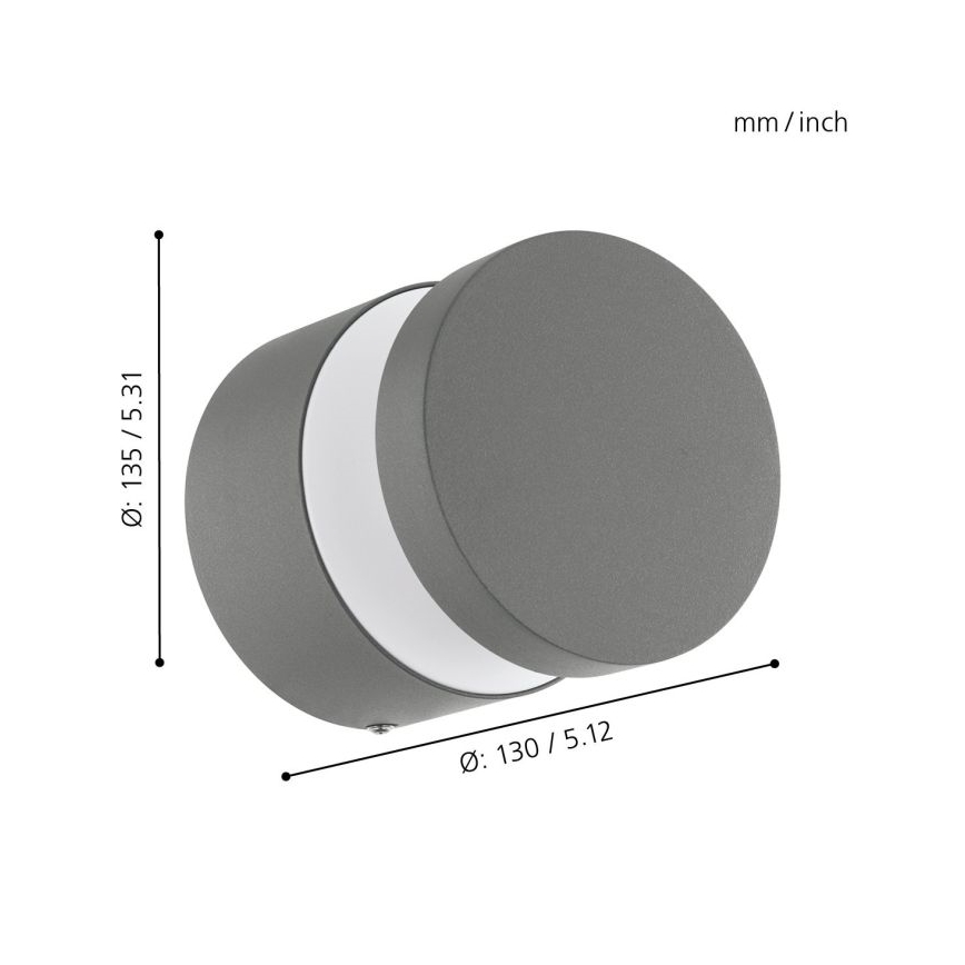 Eglo 97301 - Aplique LED de pared para exteriores MELZO LED/11W/230V gris IP65
