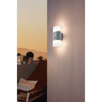 Eglo 97313 - Aplique LED exterior con sensor FAVRIA 1 2xLED/5,5W/230V