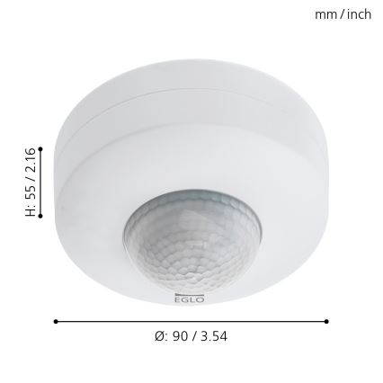 Eglo - Sensor de movimiento exterior 12 m blanco IP44