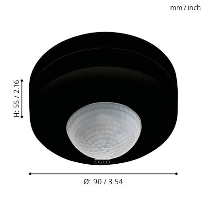Eglo - Sensor de movimiento para exteriores 12 m negro IP44