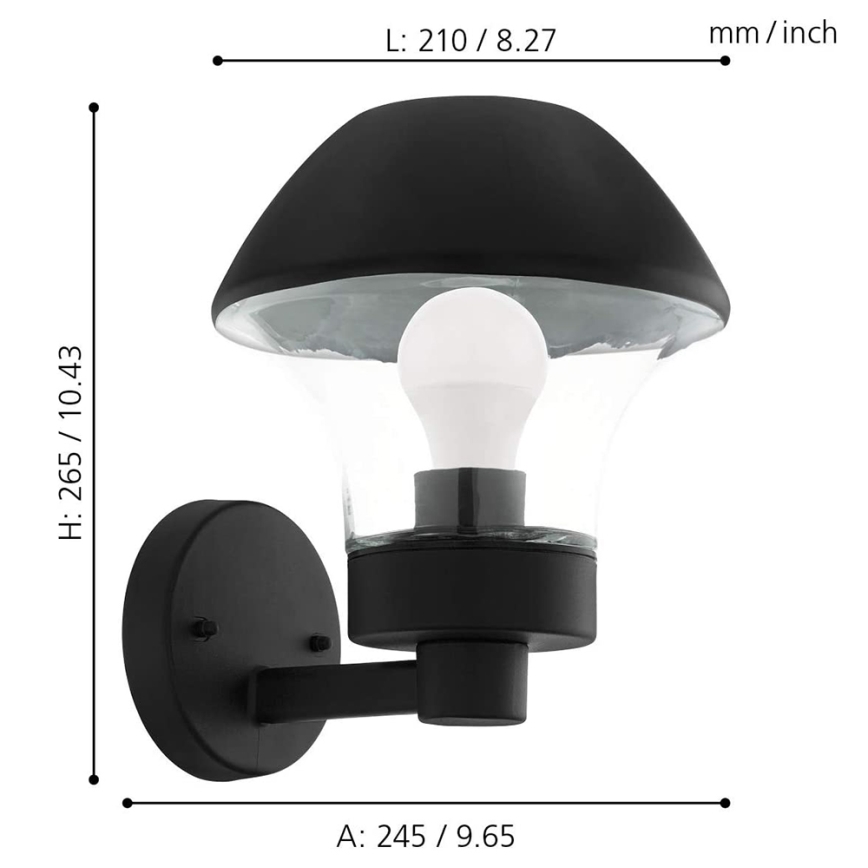Eglo 97446 - Aplique LED regulable de exterior VERLUCCA-C 1xE27/9W/230V IP44 Bluetooth