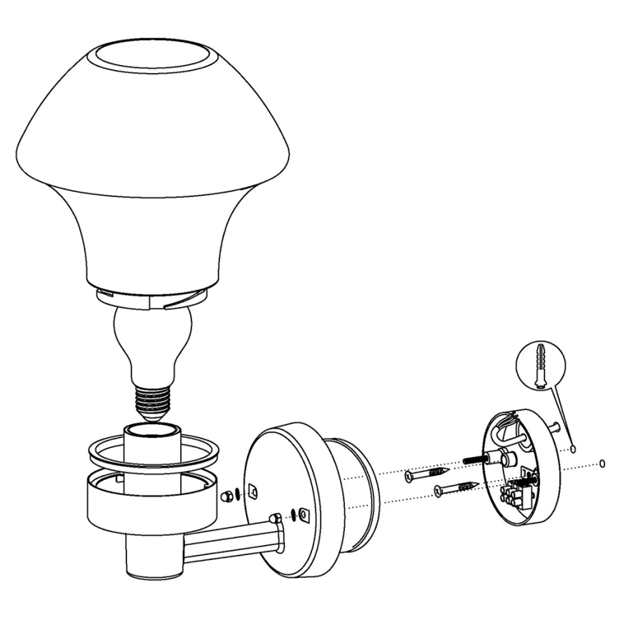 Eglo 97446 - Aplique LED regulable de exterior VERLUCCA-C 1xE27/9W/230V IP44 Bluetooth