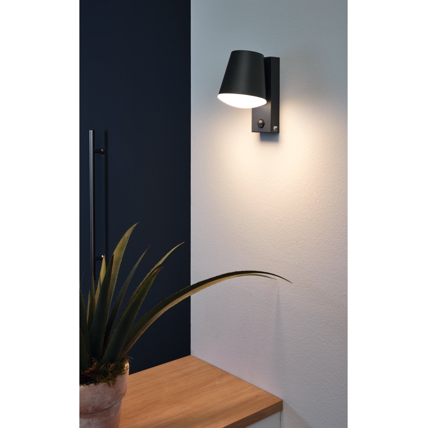 Eglo - Aplique exterior con sensor 1xE27/10W/230V IP44