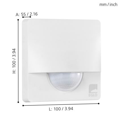 Eglo - Sensor de movimiento exterior 1m blanco IP44