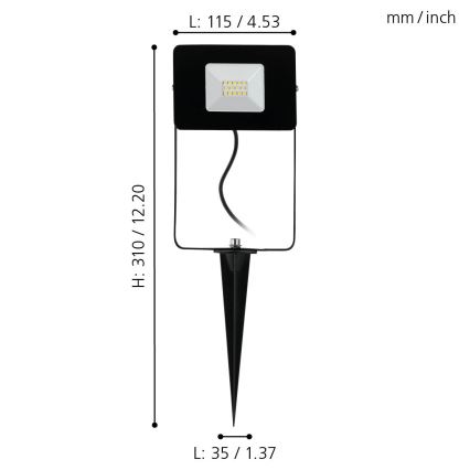 Eglo 97471 - Reflector LED FAEDO 4 LED/10W/230V IP44