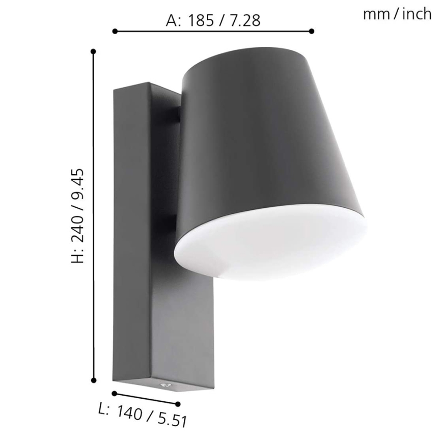Eglo 97482 - Aplique de pared LED regulable para exterior CALDIERO-C 1xE27/9W/230V IP44
