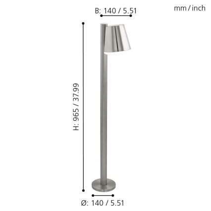Eglo - Lámpara LED de exterior regulable CALDIERO-C 1xE27/9W/230V cromo mate IP44