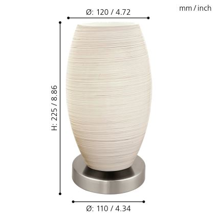 Eglo - Lámpara de mesa 1xE27/40W/230V