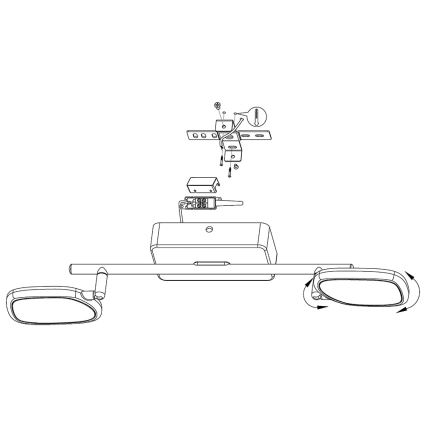 Eglo 97692 - Foco LED RGB PALOMBARE-C 2xLED/5W/230V