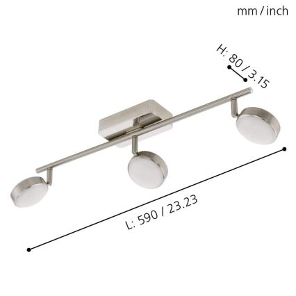 Eglo - Foco LED RGB empotrable CORROPOLI-C 3xLED/5W/230V