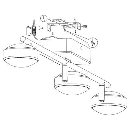 Eglo - Foco LED RGB empotrable CORROPOLI-C 3xLED/5W/230V