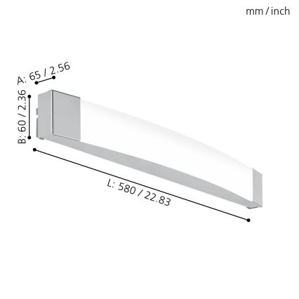 Eglo - Lámpara LED para espejo de baño LED/16W/230V IP44