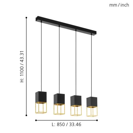 Eglo - Lámpara LED colgante 4xGU10/5W/230V