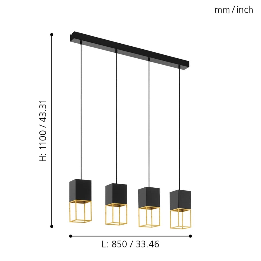 Eglo - Lámpara LED colgante 4xGU10/5W/230V
