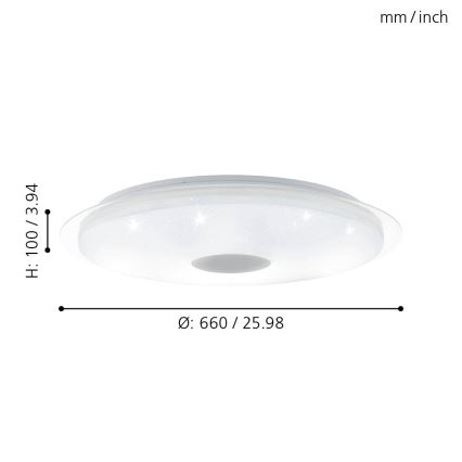 Eglo - Lámpara de techo LED regulable LED/40W/230V + mando a distancia
