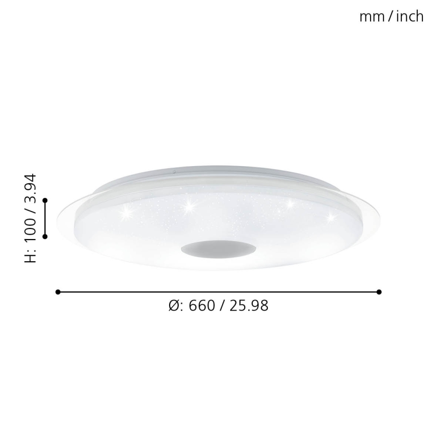 Eglo - Lámpara de techo LED regulable LED/40W/230V + mando a distancia