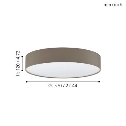 Eglo - Plafón LED regulable LED/40W/230V + mando a distancia