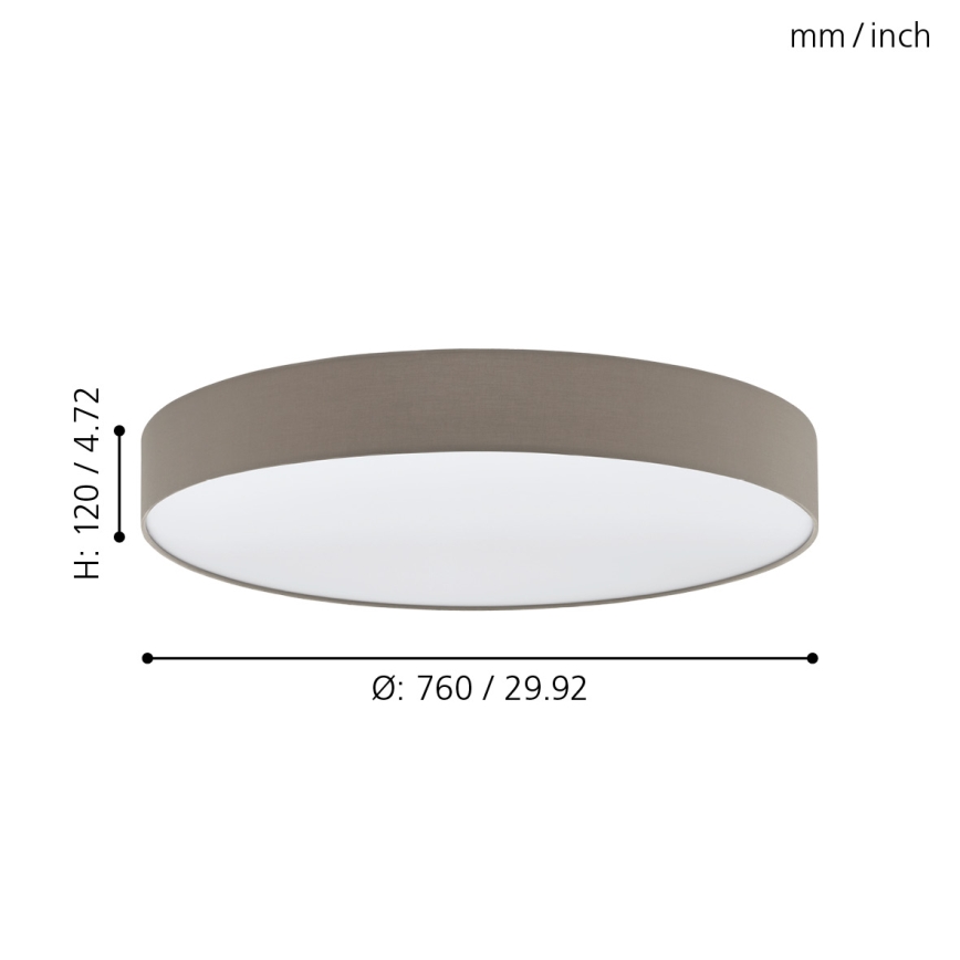 Eglo - Plafón LED regulable LED/60W/230V + mando a distancia
