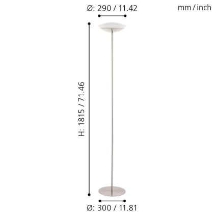 Eglo 97814 - Lámpara de pie LED RGB regulable FRATTINA-C 1xLED/18W/230V