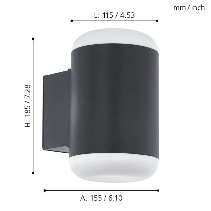 Eglo 97844 - Aplique LED para exterior MERLITO LED/10W/230V IP44 negro