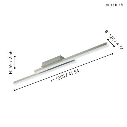 Eglo - Lámpara de techo LED RGB regulable FRAIOLI-C 2xLED/17W/230V
