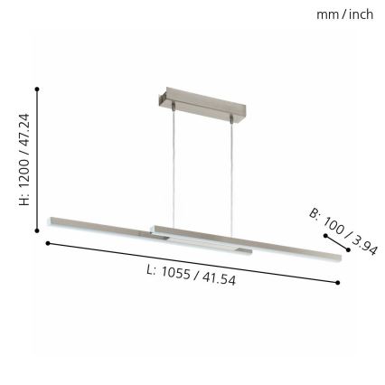 Eglo - Lámpara colgante regulable LED RGB en cable FRAIOLI-C 2xLED/17W/230V