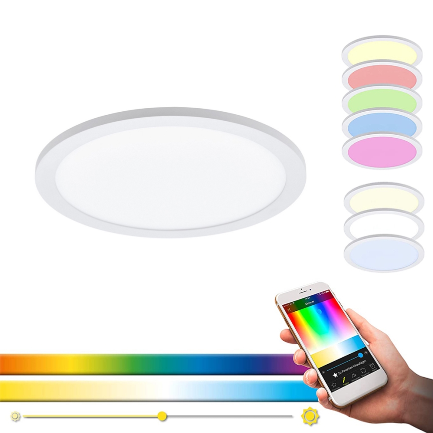 Eglo - Luminaria de techo LED RGBW regulable SARSINA-C LED/16W/230V + mando a distancia