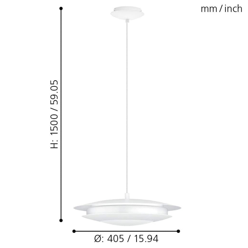 Eglo - Lámpara colgante LED RGB regulable con cable MONEVA-C LED/18W/230V