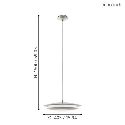 Eglo 98043 - Lámpara colgante regulable LED RGBW en cable MONEVA-C LED/18W/230V